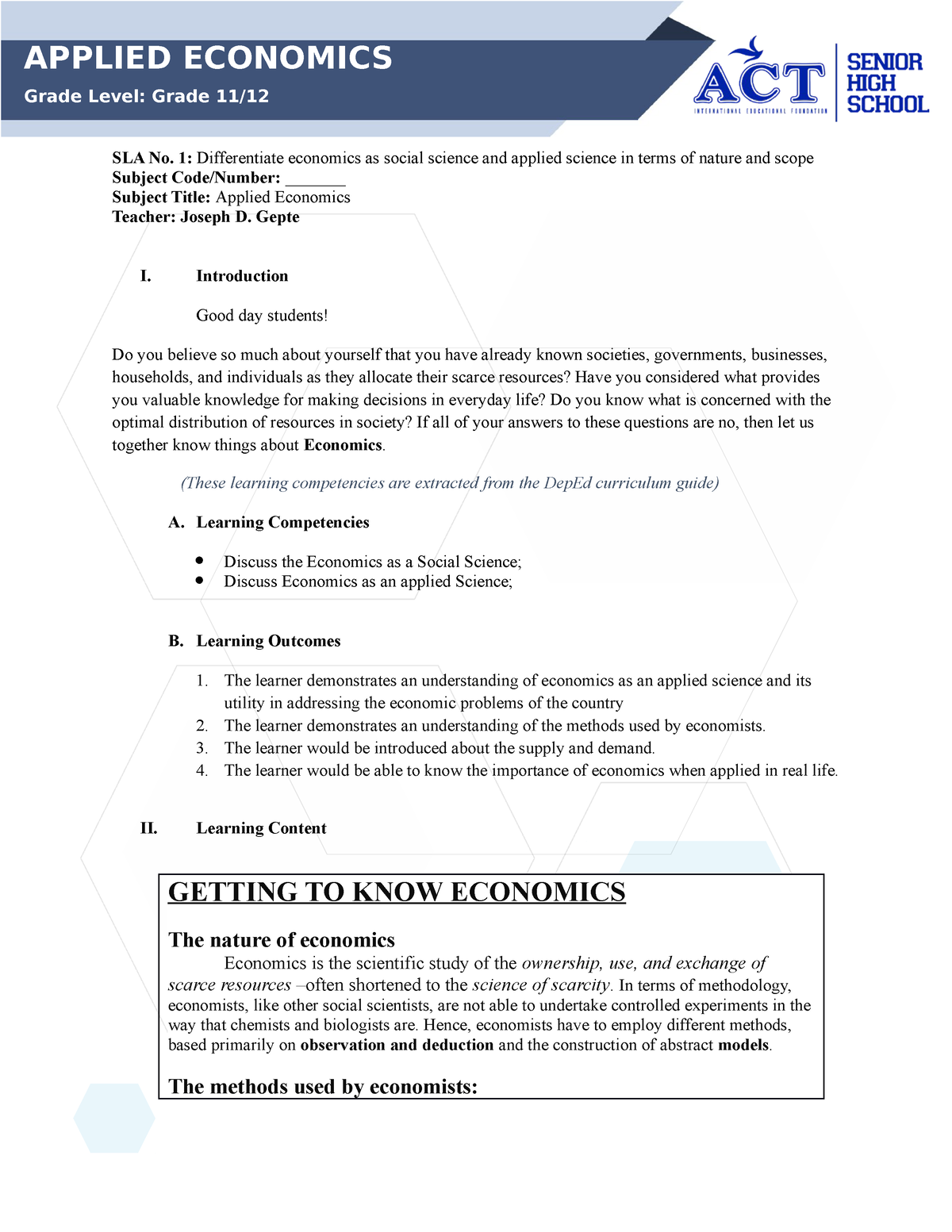 differentiate-economics-as-social-science-and-applied-science-in-terms