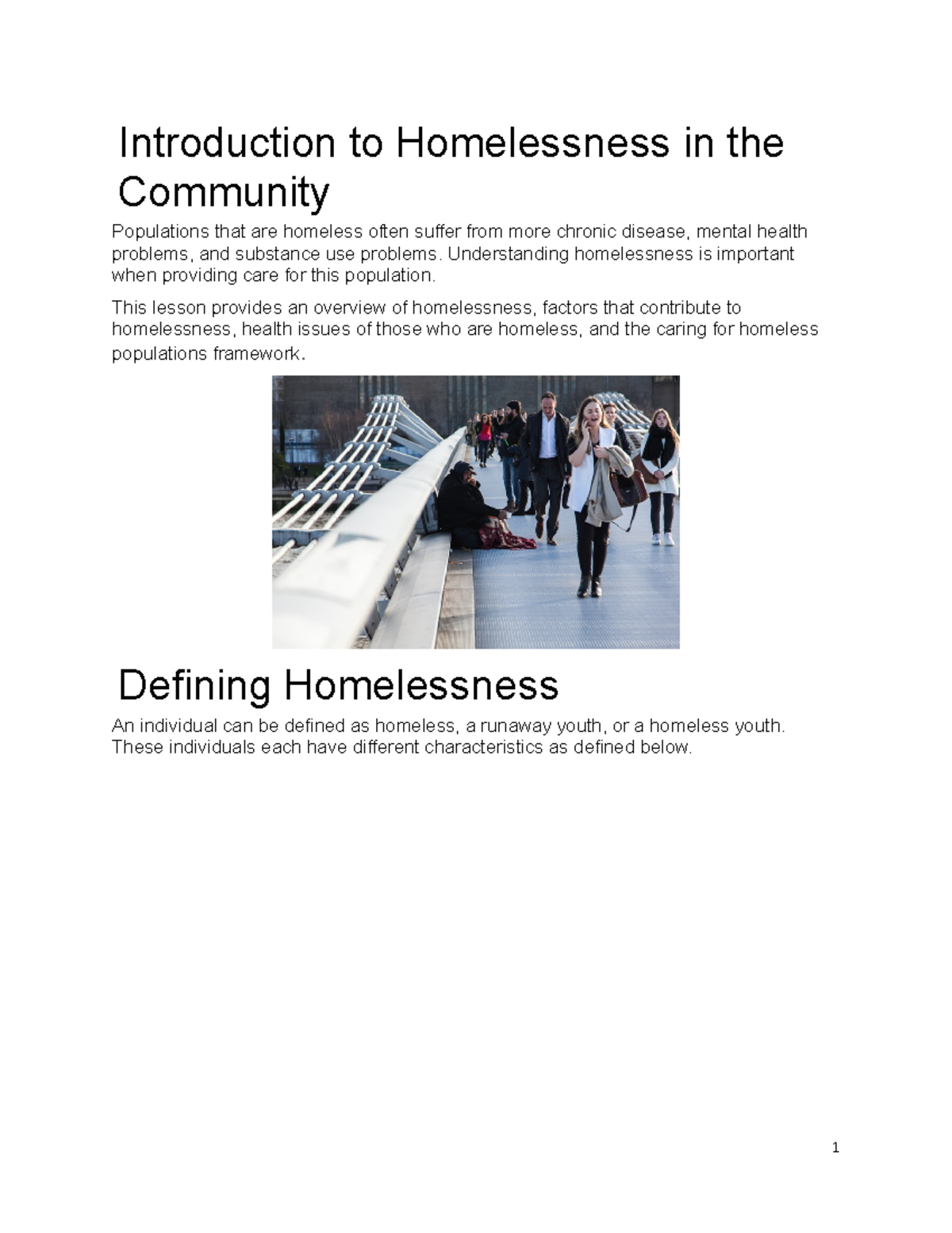 introduction to homelessness essay