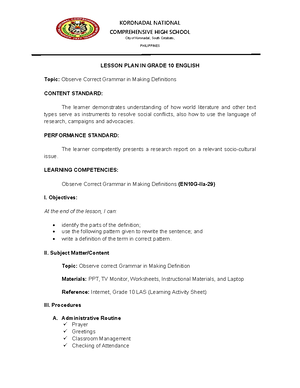 Lesson I - Language proficiency - LESSON I: INTRODUCTION TO STATISTICS ...
