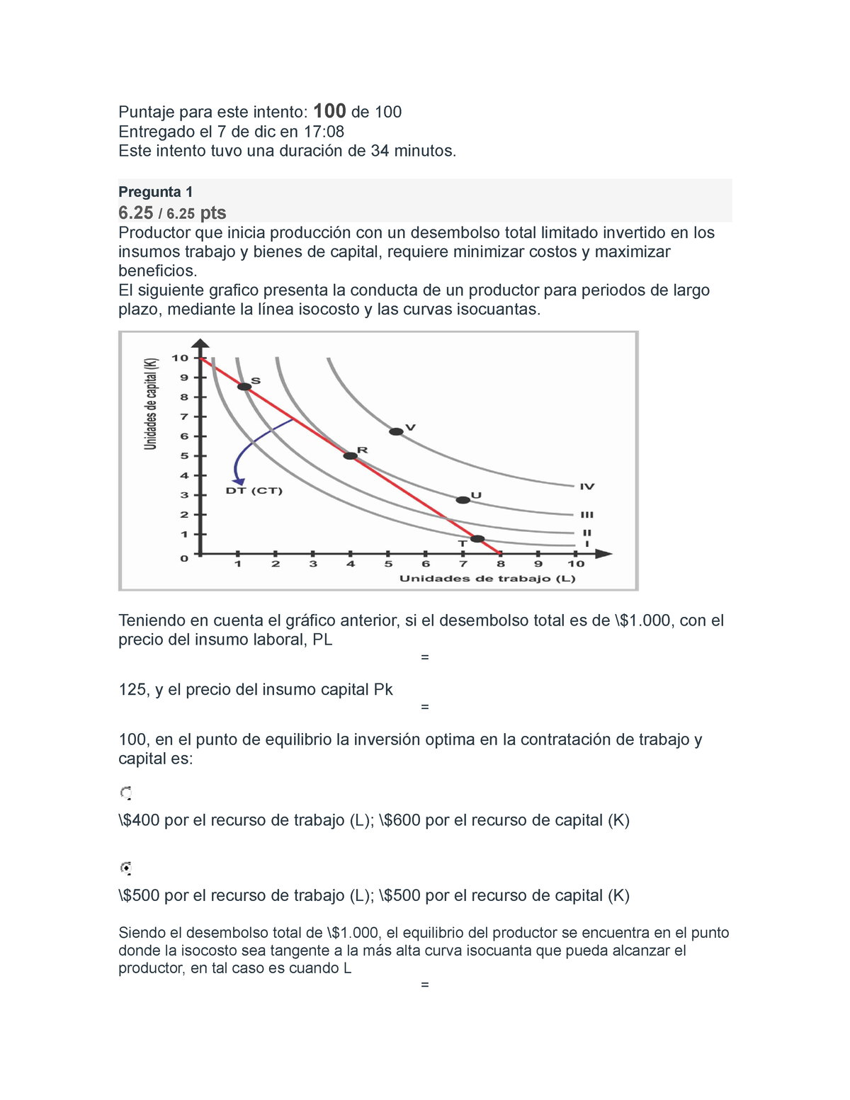 Evaluacion Final De Microeconomia Escenario 8 - Puntaje Para Este ...