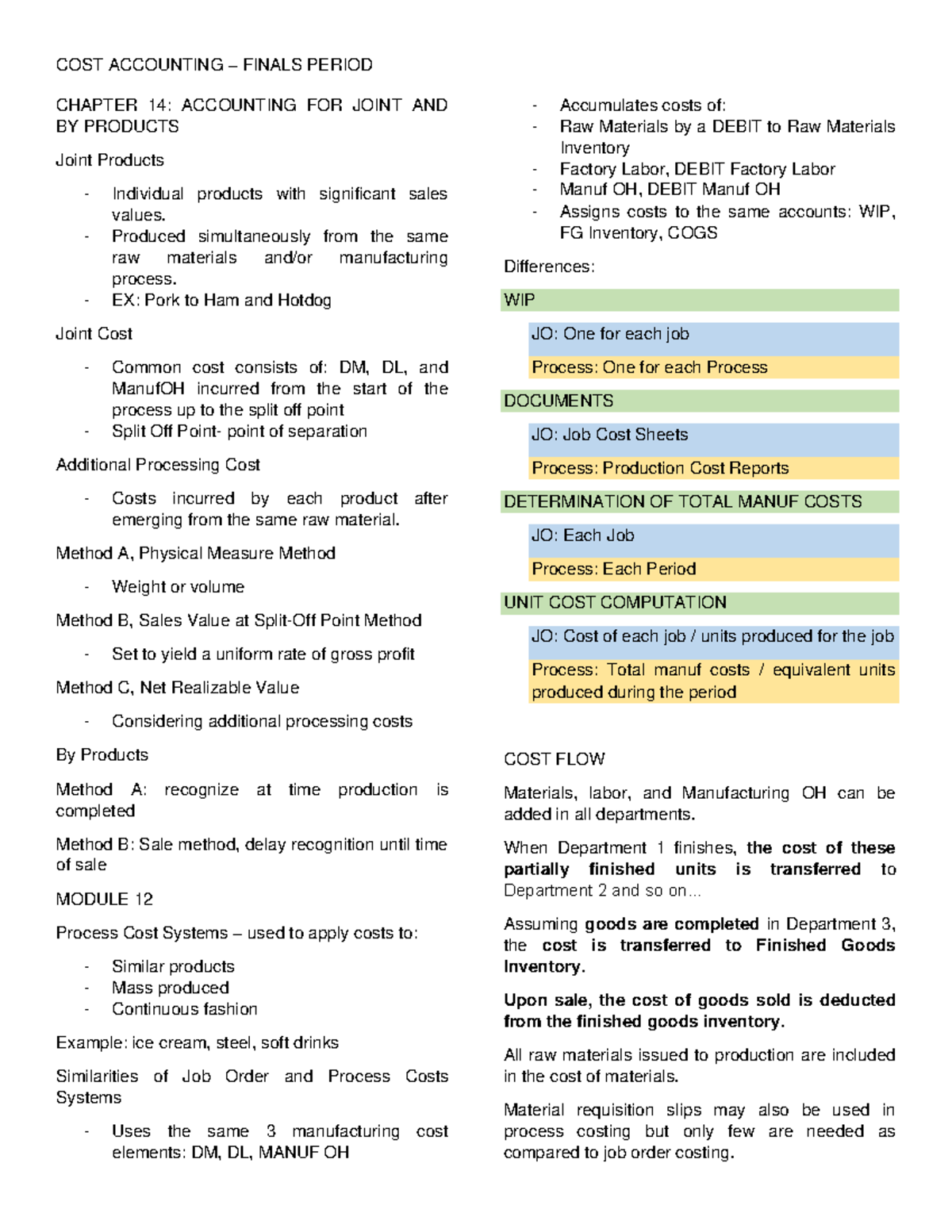 COST FLOW - Cost accounting - cost flow - COST ACCOUNTING – FINALS ...