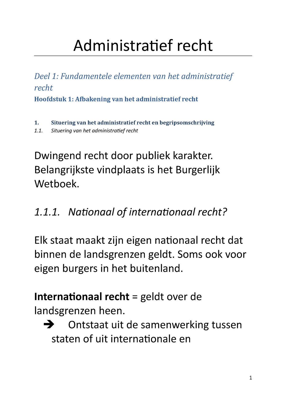 Samenvatting Administratief Recht - Administratief Recht Deel 1 ...