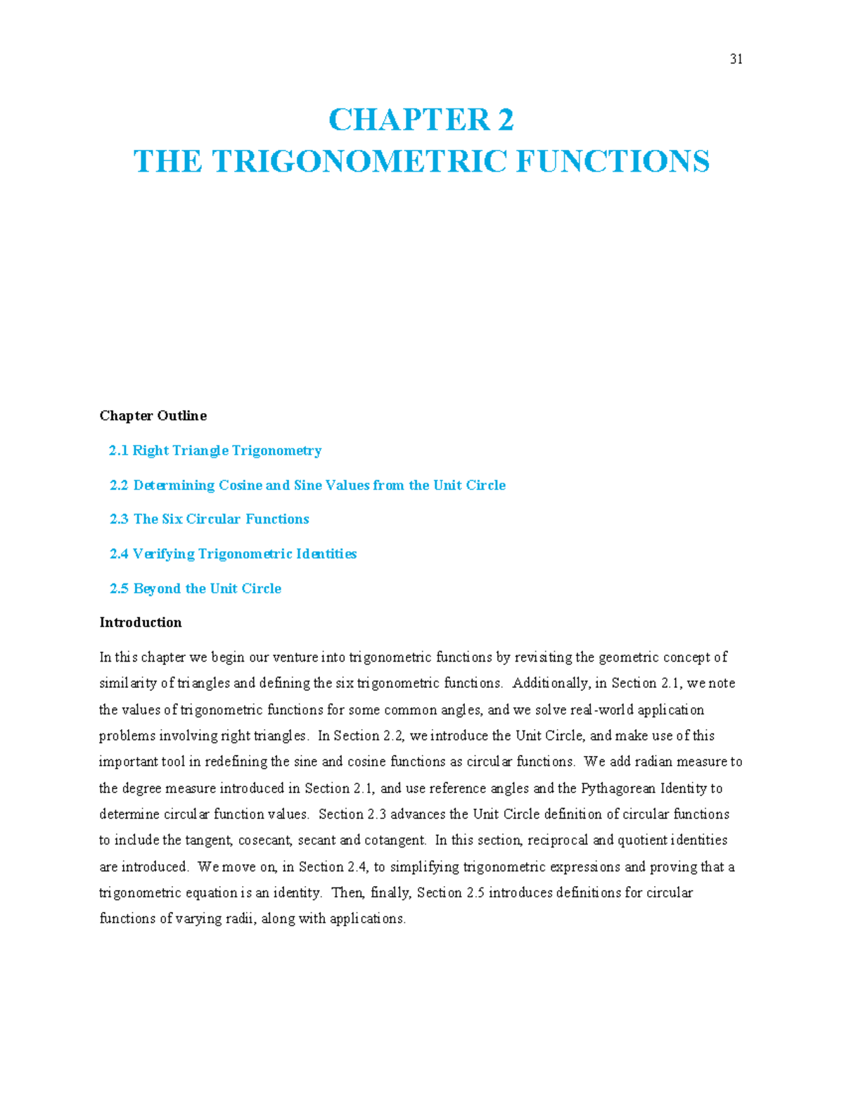 Oer-trigonometrychapter 2 - 31 CHAPTER 2 THE TRIGONOMETRIC FUNCTIONS ...