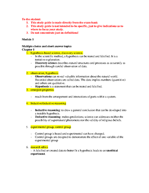 Module 1E study guide - Campbell Biology 11th - To the student: 1. This  study guide is made directly - Studocu
