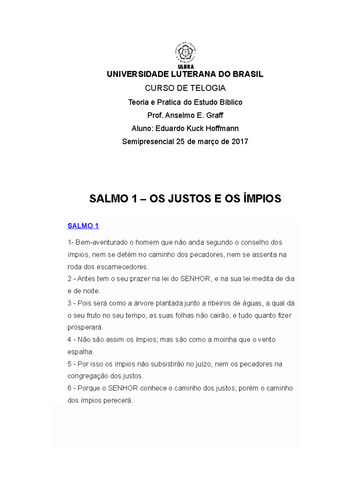 Semi Presencial Estudo Bíblico 2 - UNIVERSIDADE LUTERANA DO BRASIL ...