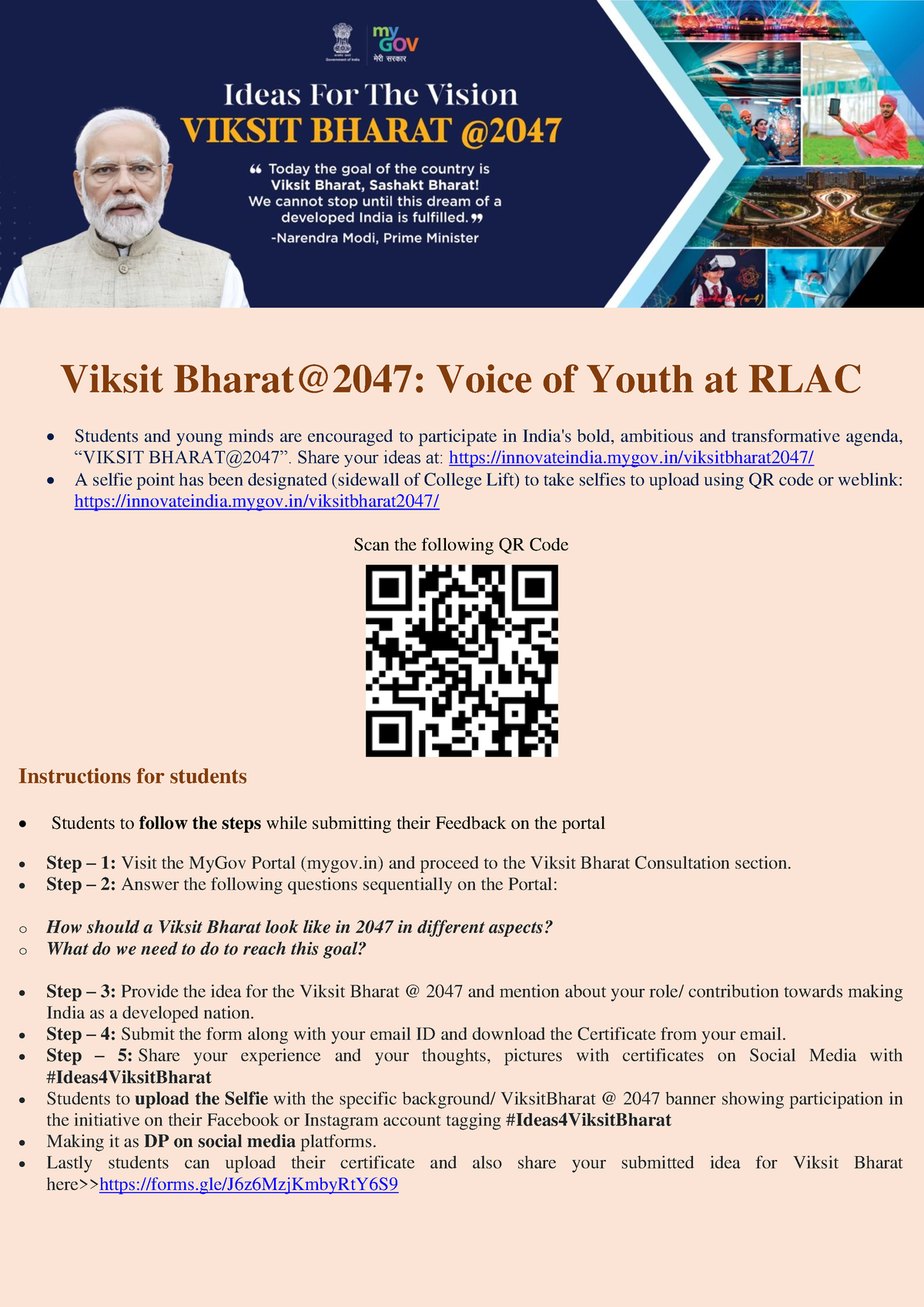 Viksit Bharat Poster No 10 - Viksit Bharat@2047: Voice Of Youth At RLAC ...