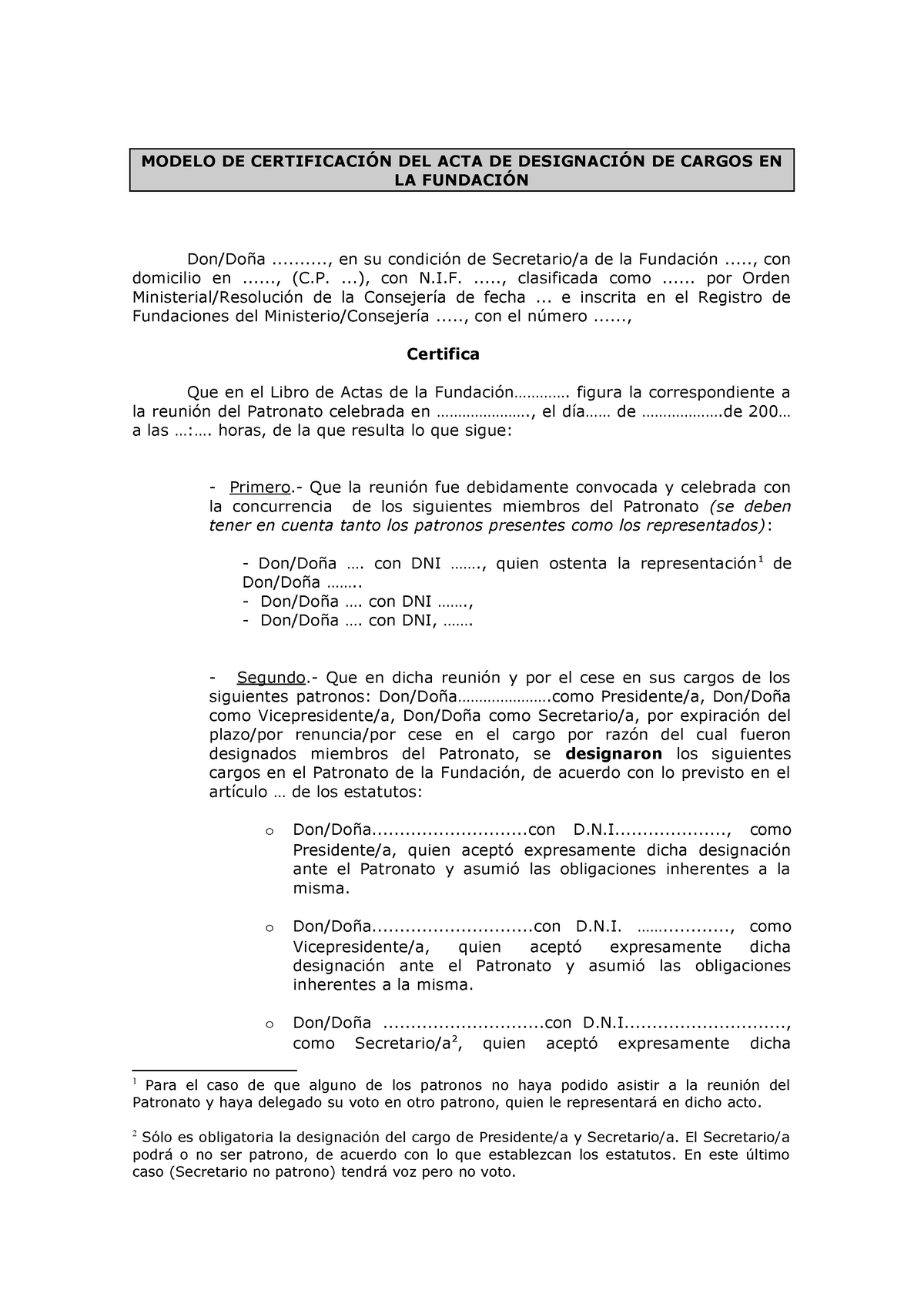 Que Hacemos Guias Patronato 12 Modelo De CertificaciÓn Del Acta De