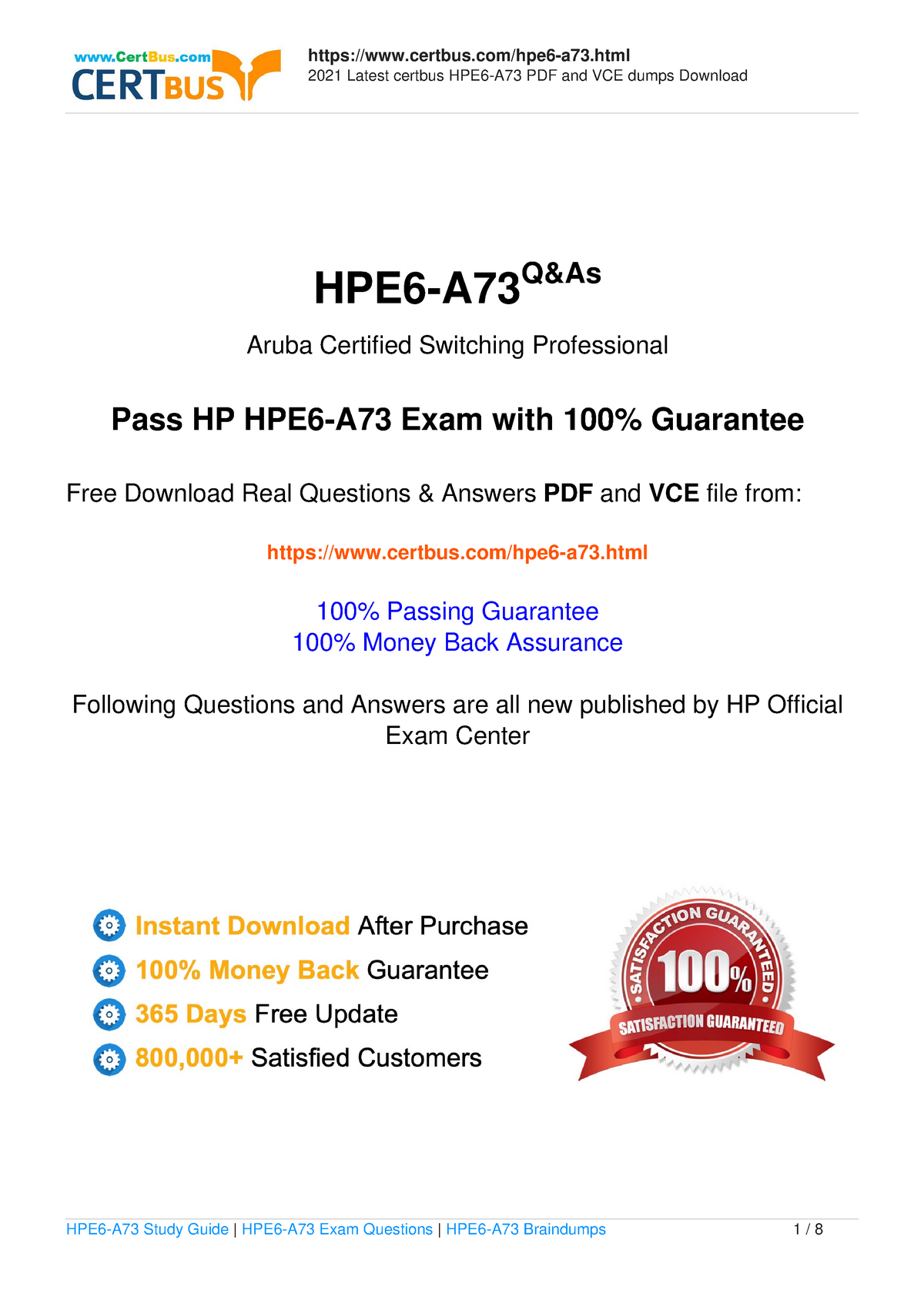 Valid HPE6-A73 Exam Pass4sure