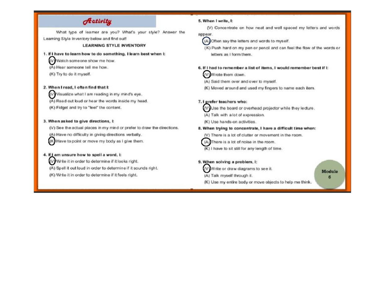 Learning and Thinking Styles Activity - Business Ad - - Studocu