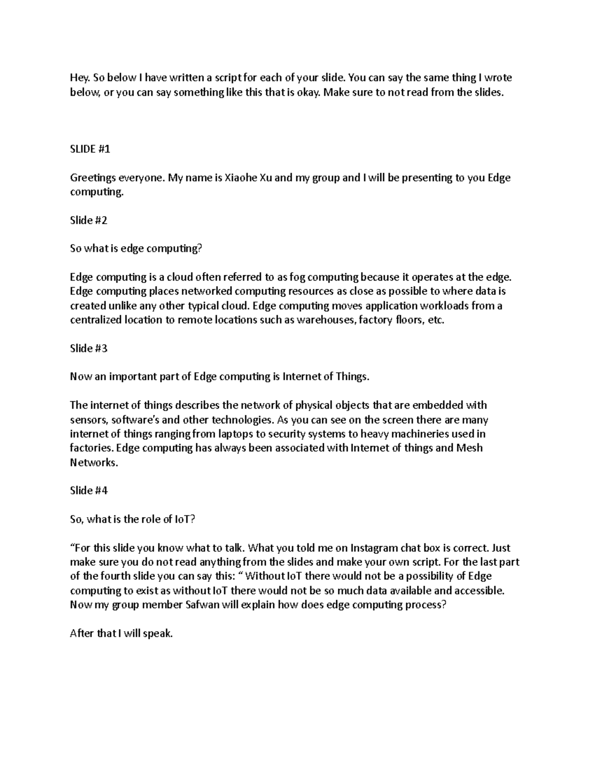 1-4 - Lecture notes 1-4 - Hey. So below I have written a script for ...
