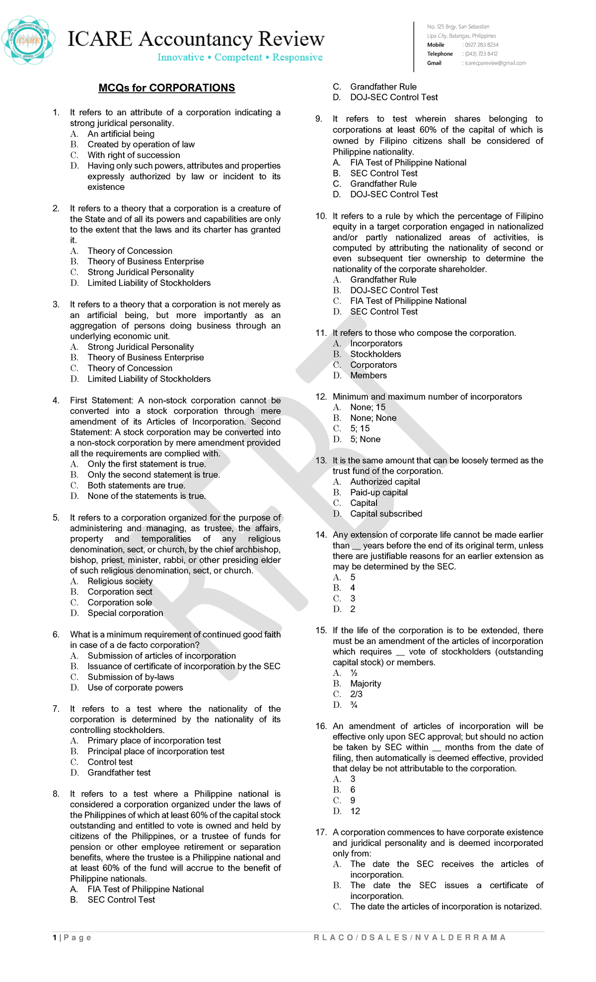 rfbt03-17a-mcqs-for-corporations-1-p-a-g-e-r-l-a-c-o-d-s-a-l-e