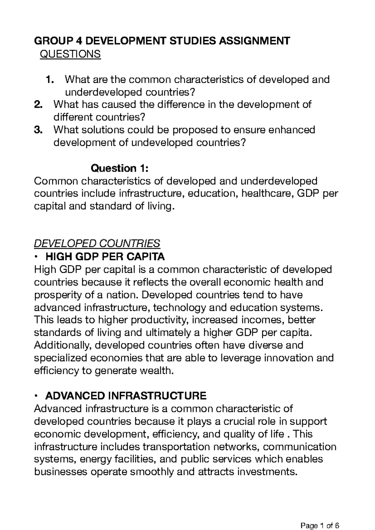 Group 4 Development Studies Assignment - GROUP 4 DEVELOPMENT STUDIES ...
