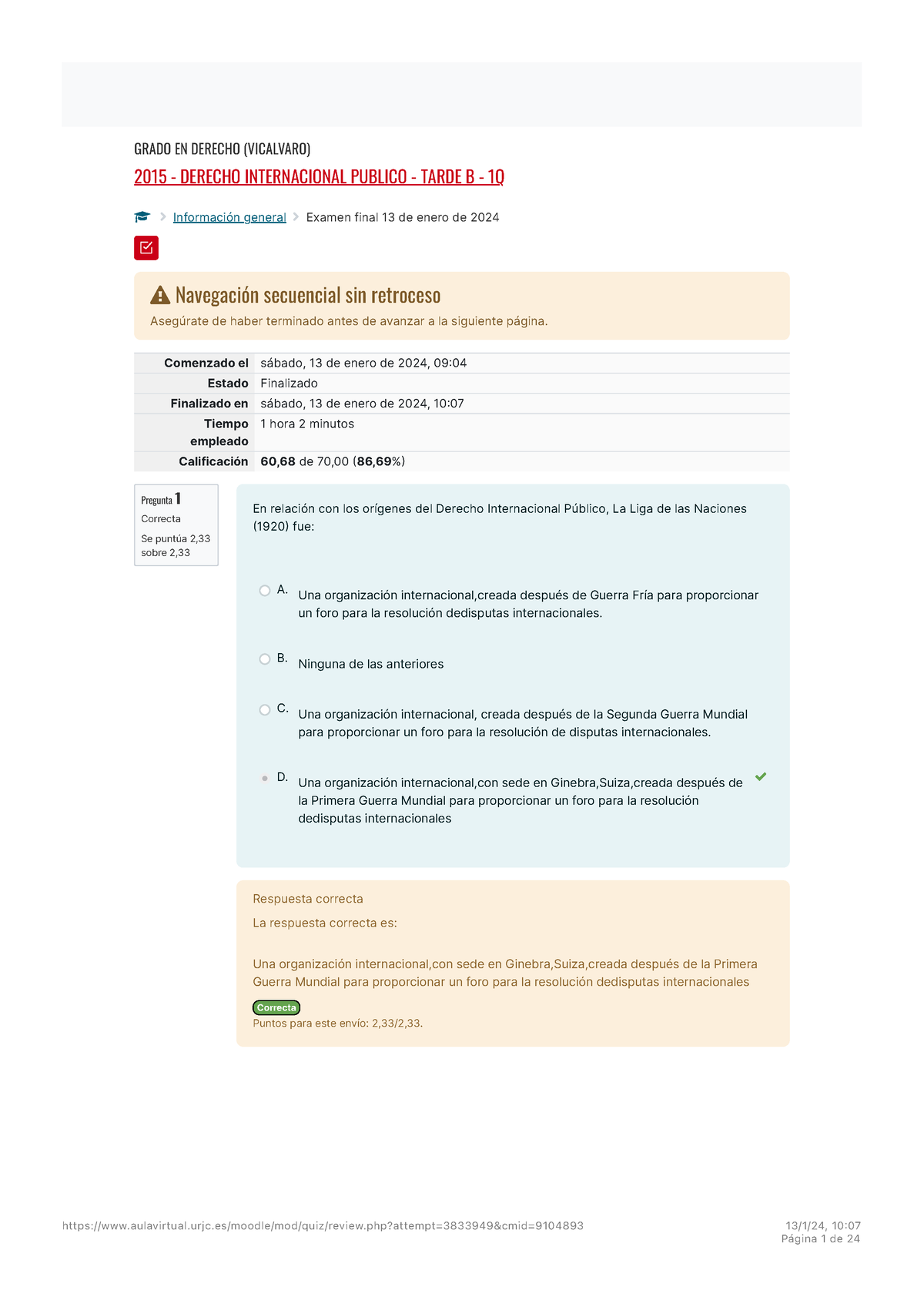 Examen Final Derecho Internacional Público O DIP - Revisión Del Intento ...