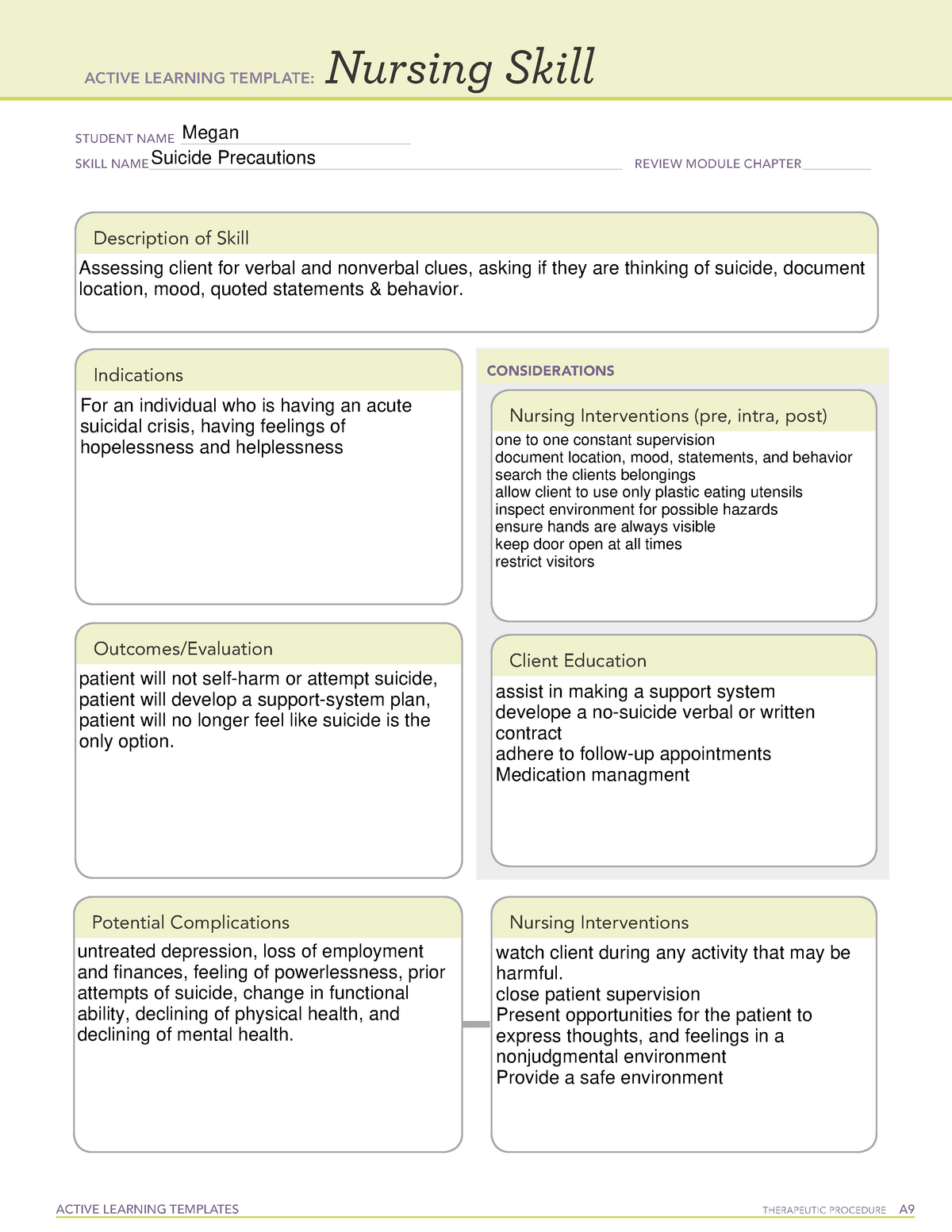 Active Learning Template Nursing Skill form ACTIVE LEARNING TEMPLATES