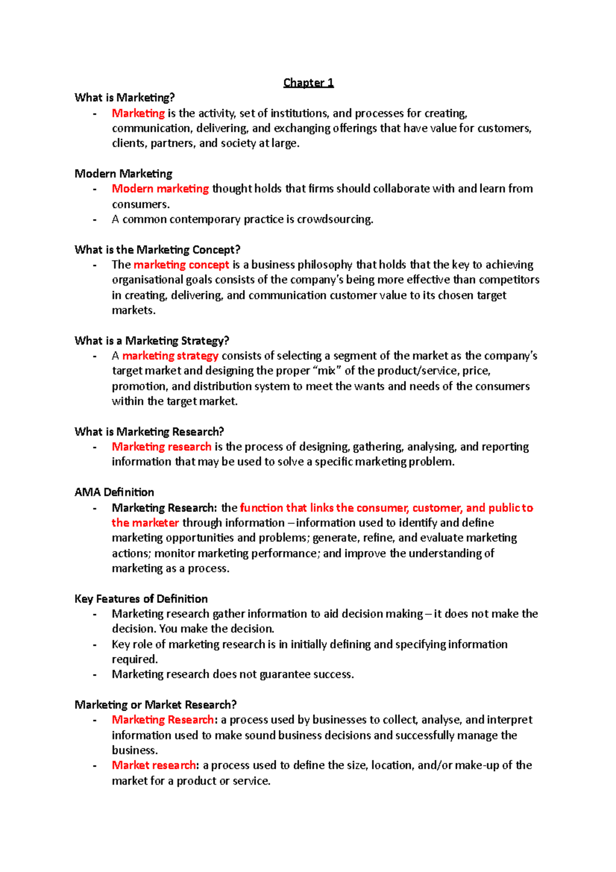 BUS210 Lecture Notes - Chapter 1 What is Marketing? Marketing is the ...