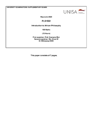 Assignments - PLS1502 - Unisa - Studocu