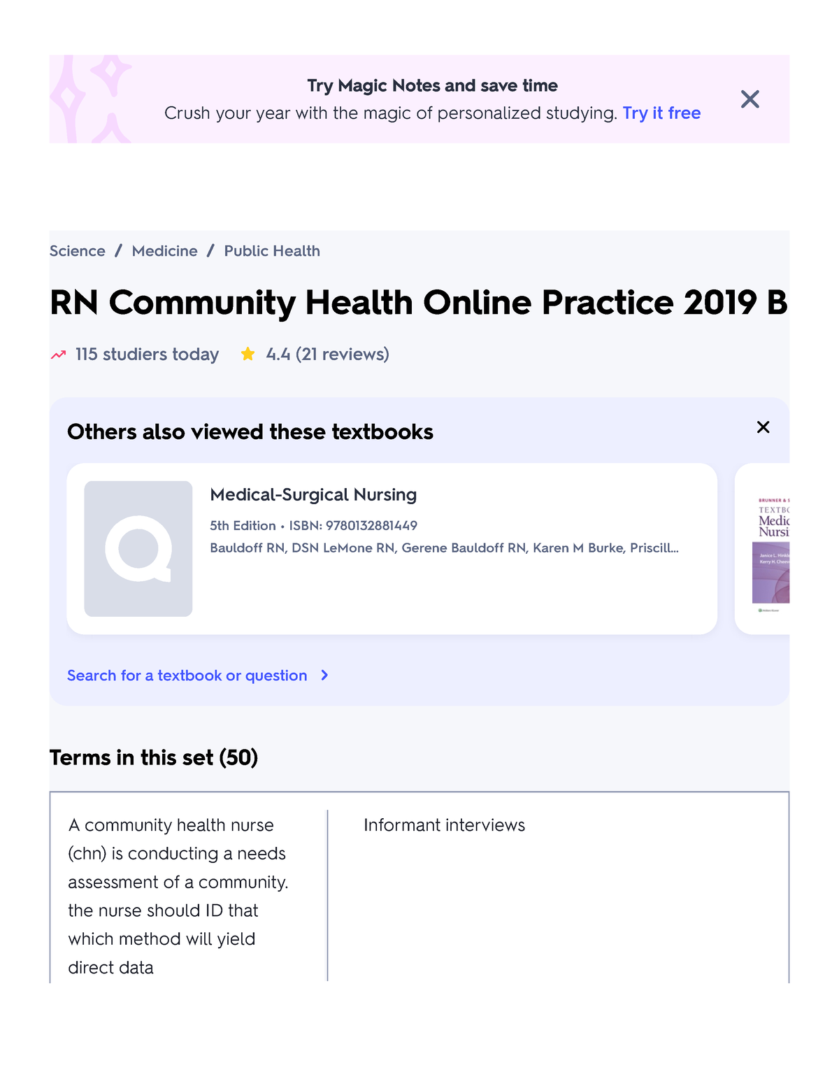 RN Community Health Online Practice 2019 B Flashcards Quizlet RN