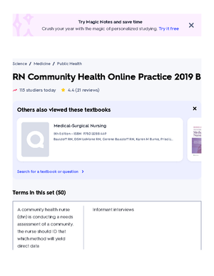 RN Community Health Online Practice 2019 A Flashcards Quizlet - RN ...