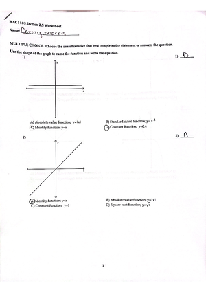 HW 1 - FGCU - MAC 1105 - Studocu