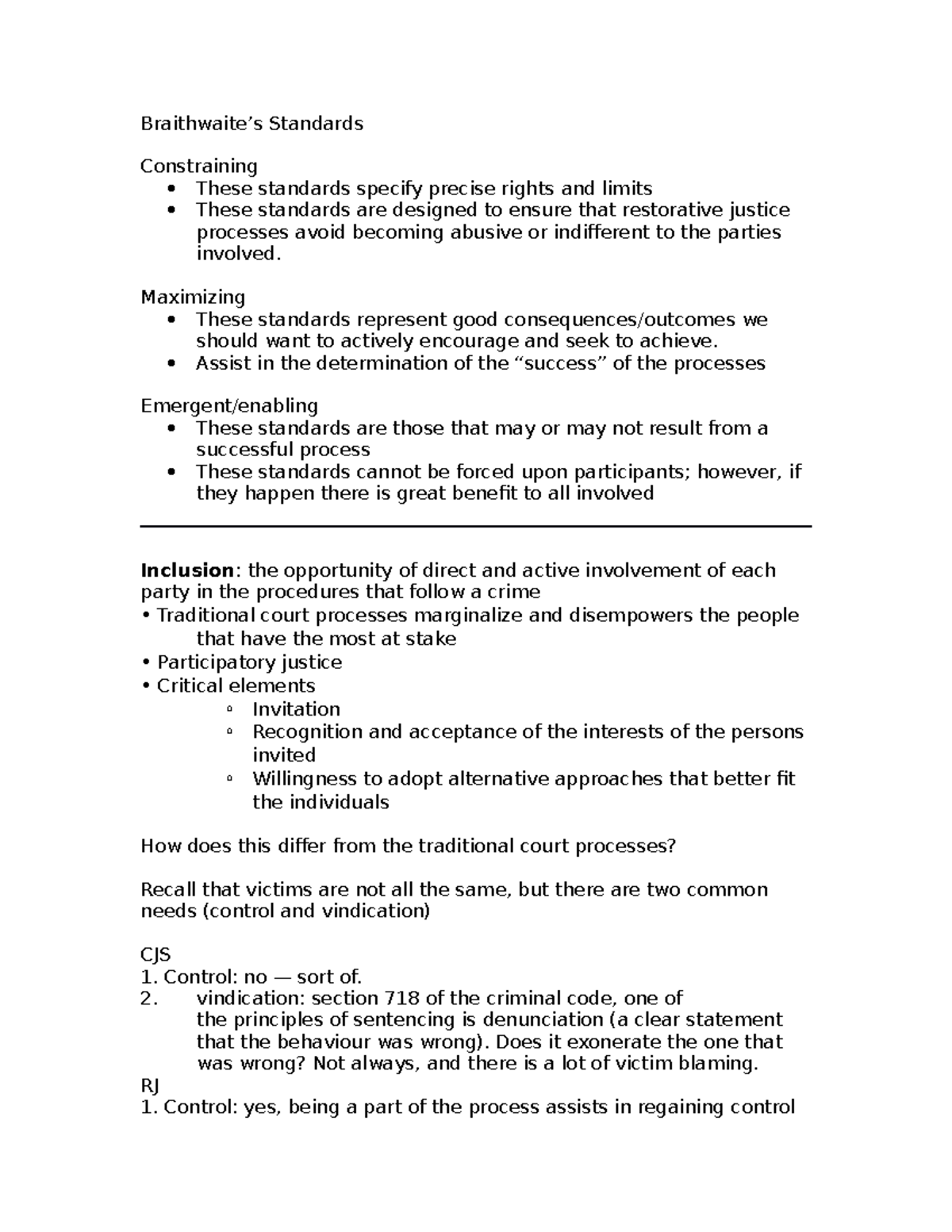 Js318 Lecture notes 10 - Braithwaite’s Standards Constraining These ...