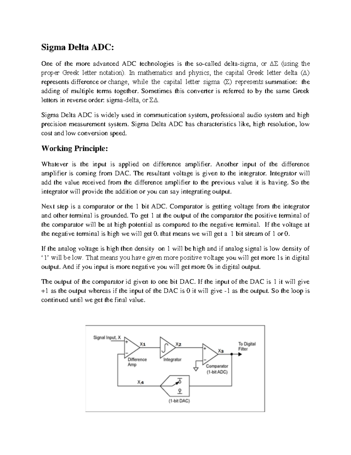 Sensor and Intrumentation Notes Unite 4 Part2 Sigma Delta ADC One
