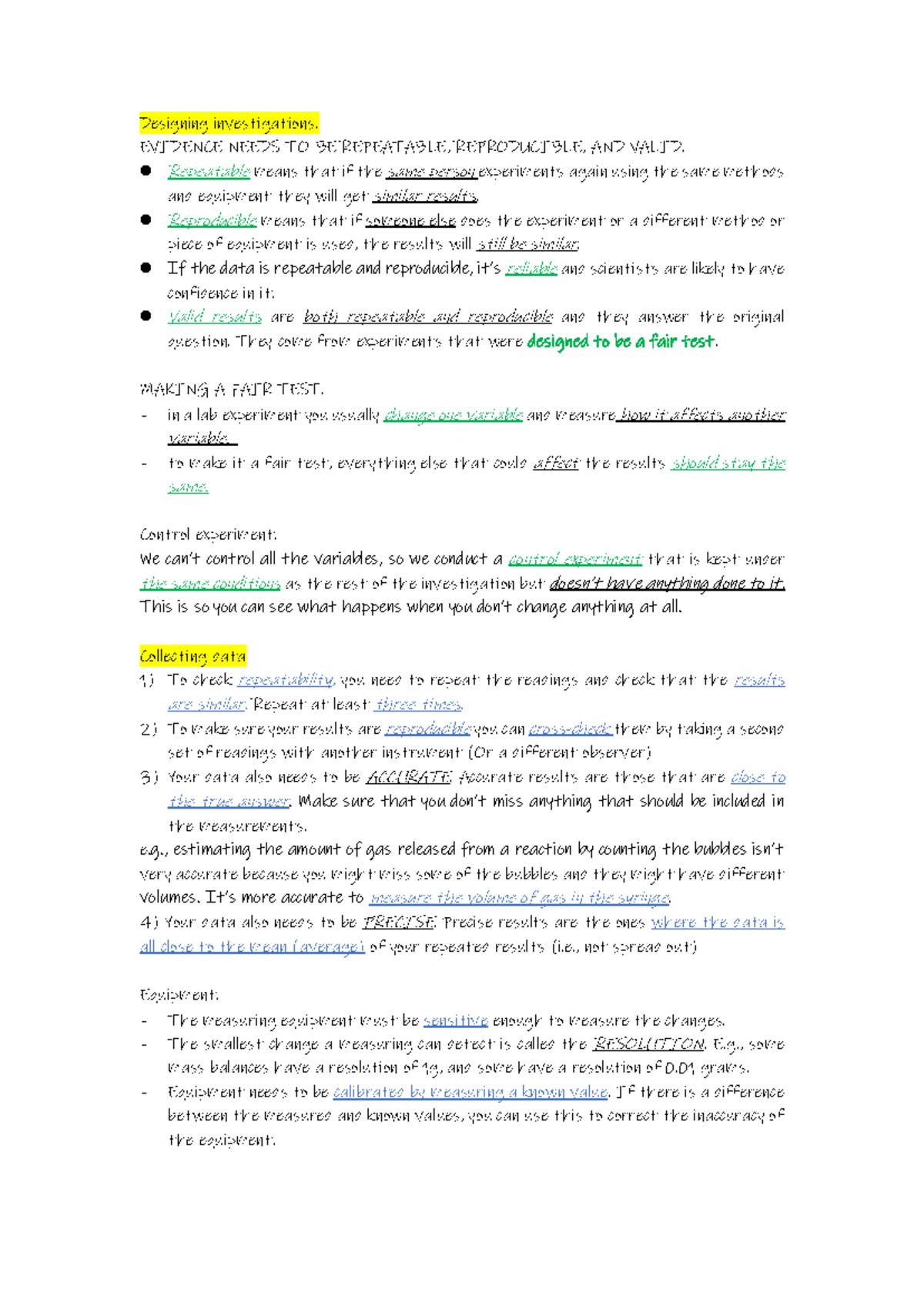 Biology required practicals Paper 1 - Designing investigations ...