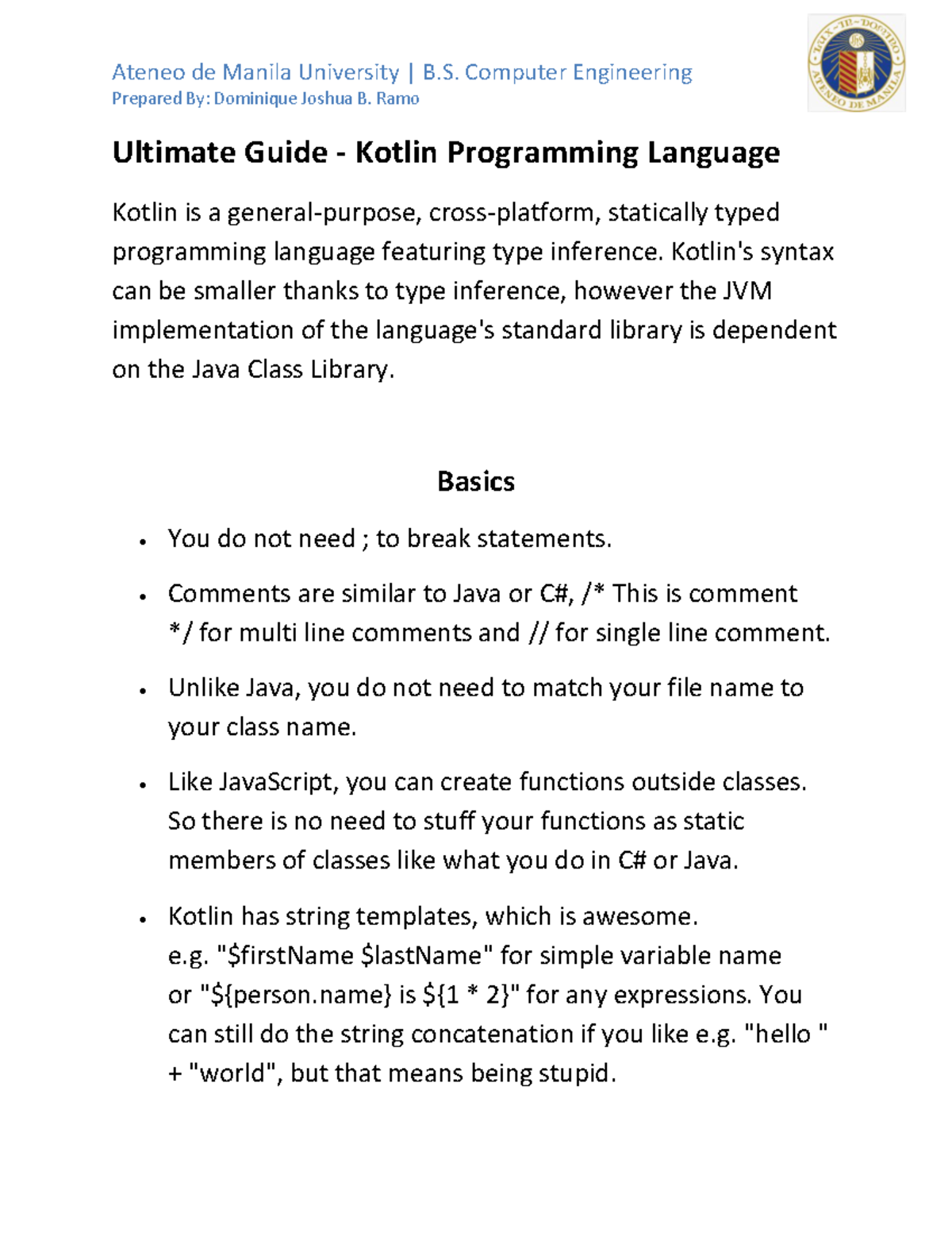 Study Guide - Kotlin Programming Language - Ultimate Guide - Kotlin ...