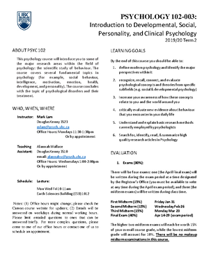 Psych 101 - Lecture notes Whole semester - Warning: Popup annotation ...