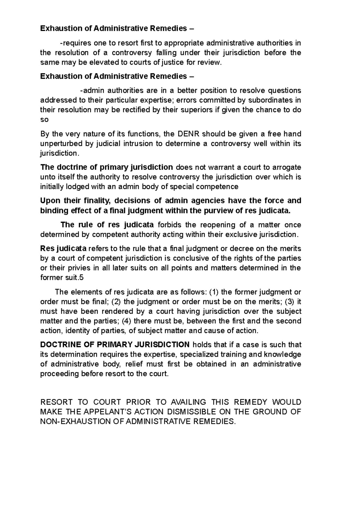 Exhaustion of Administrative Remedies Exhaustion of Administrative