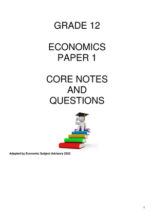 grade 12 economics possible essays