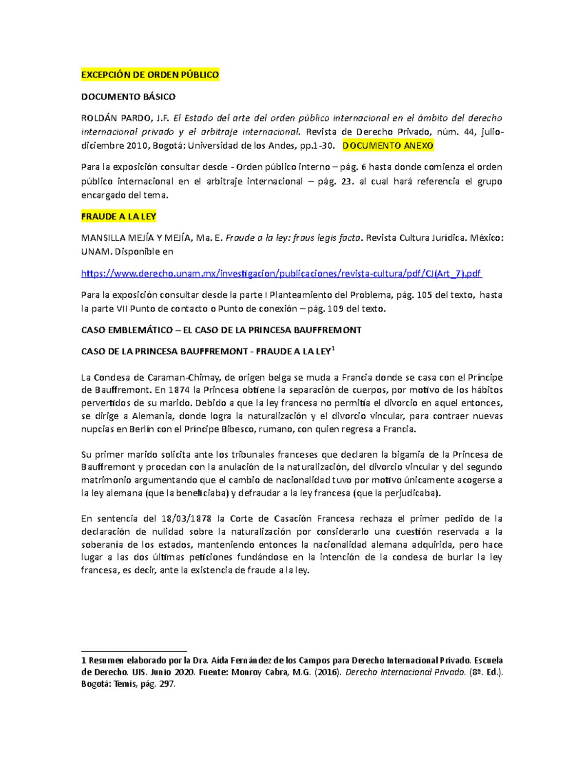 Jitorres GUÍA Excepción DE Orden Público Y Fraude A LA LEY - EXCEPCIÓN ...