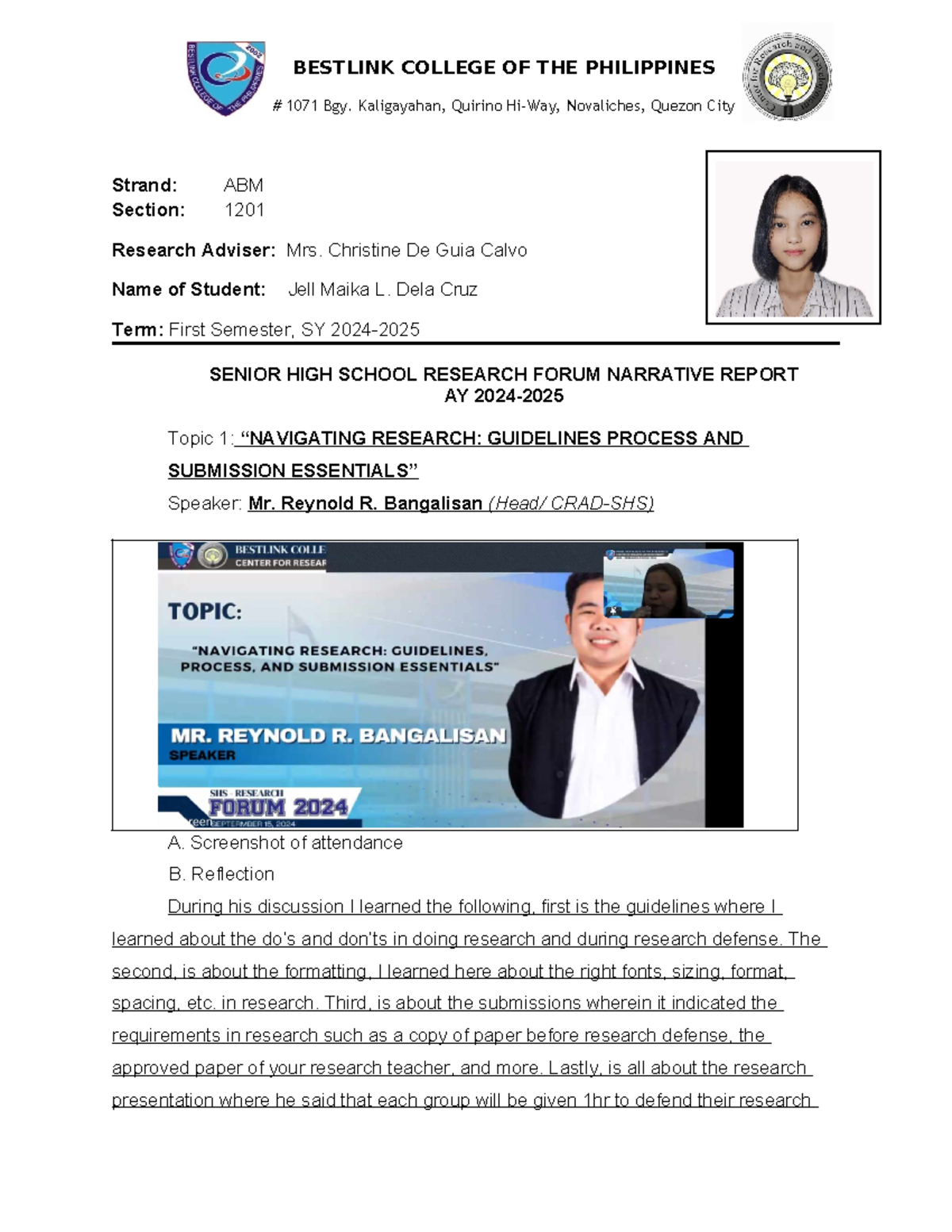 SHS-Research-Forum-2024 Narrative-Report Template v2 - 1071 Bgy ...
