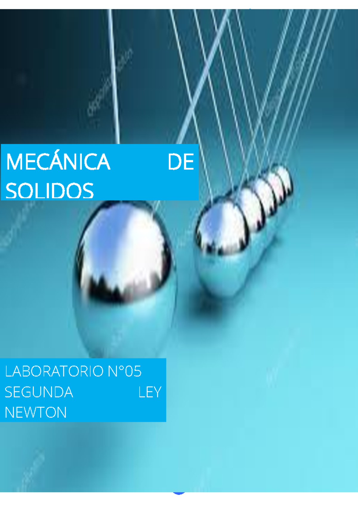 Laboratorio N Segunda Ley De Newton C D P Mec Nica De Solidos