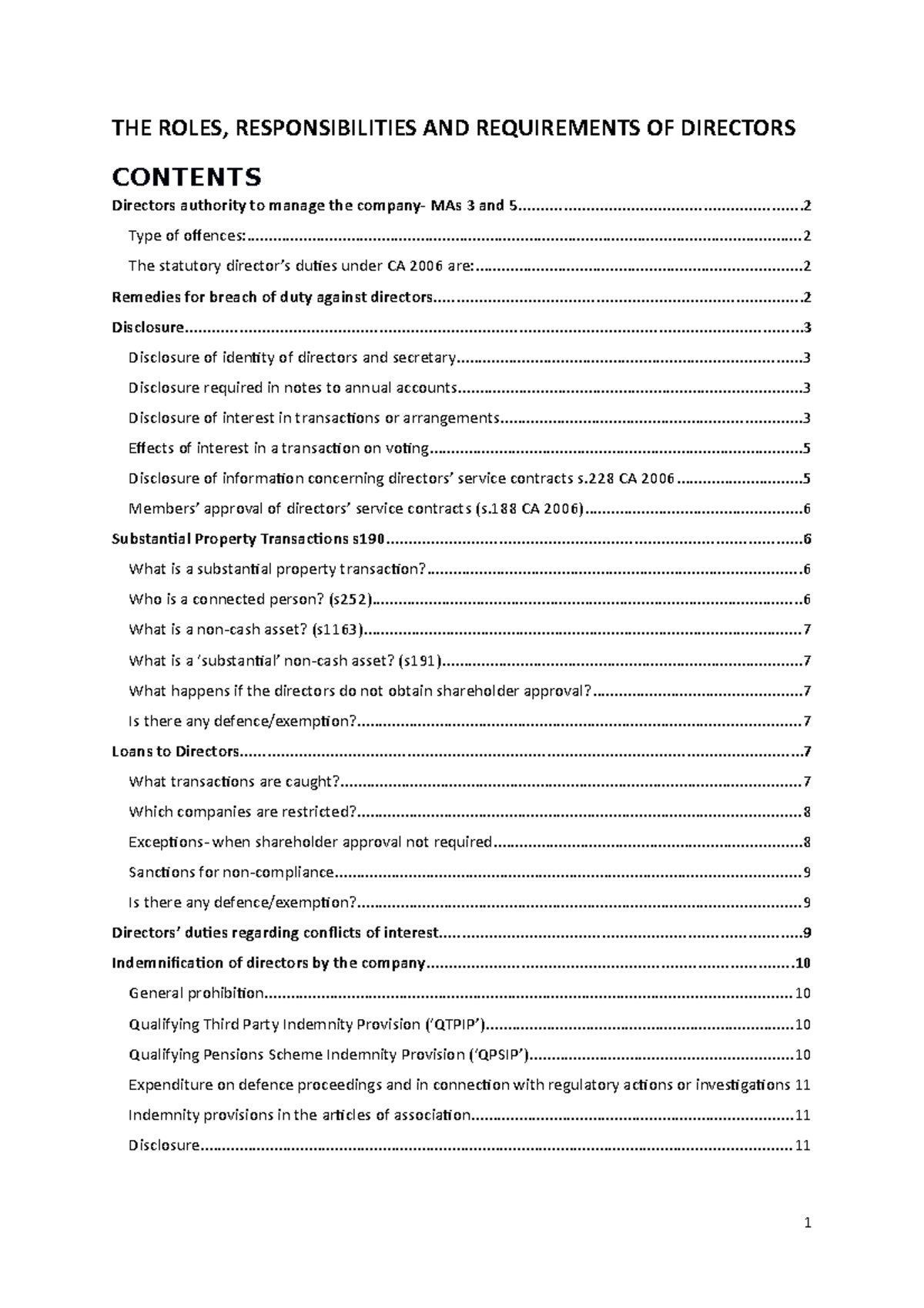 The Roles, Responsibilities and Requirements of Directors - THE ROLES ...