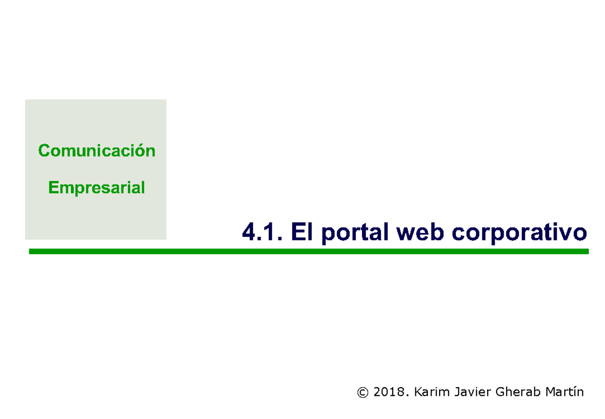 4.1. El Portal Web Corporativo - Comunicación Empresarial 4. El Portal ...