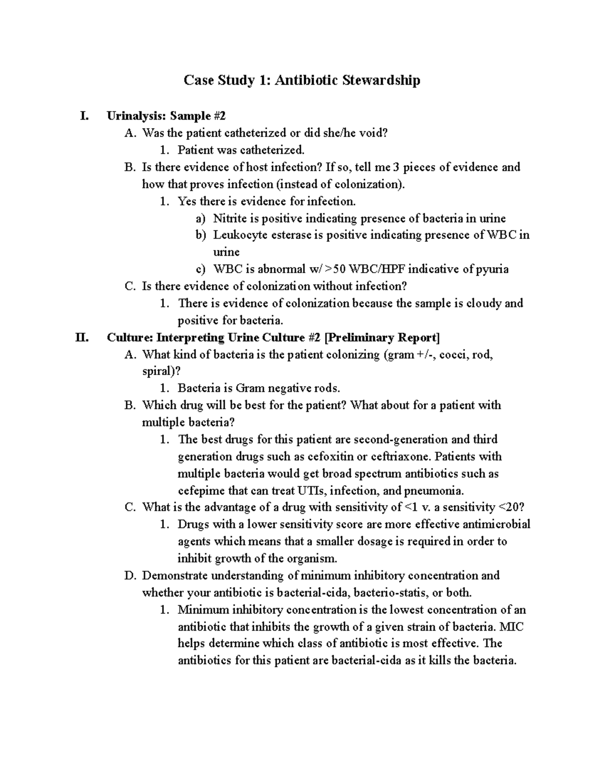 case study in urinalysis