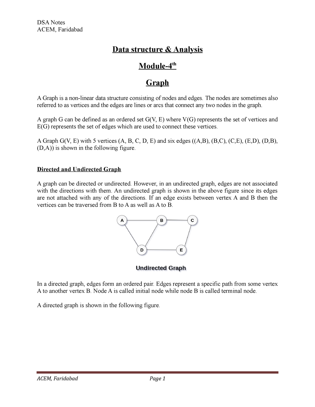 graph-dsa-acem-faridabad-data-structure-analysis-module-4th-graph