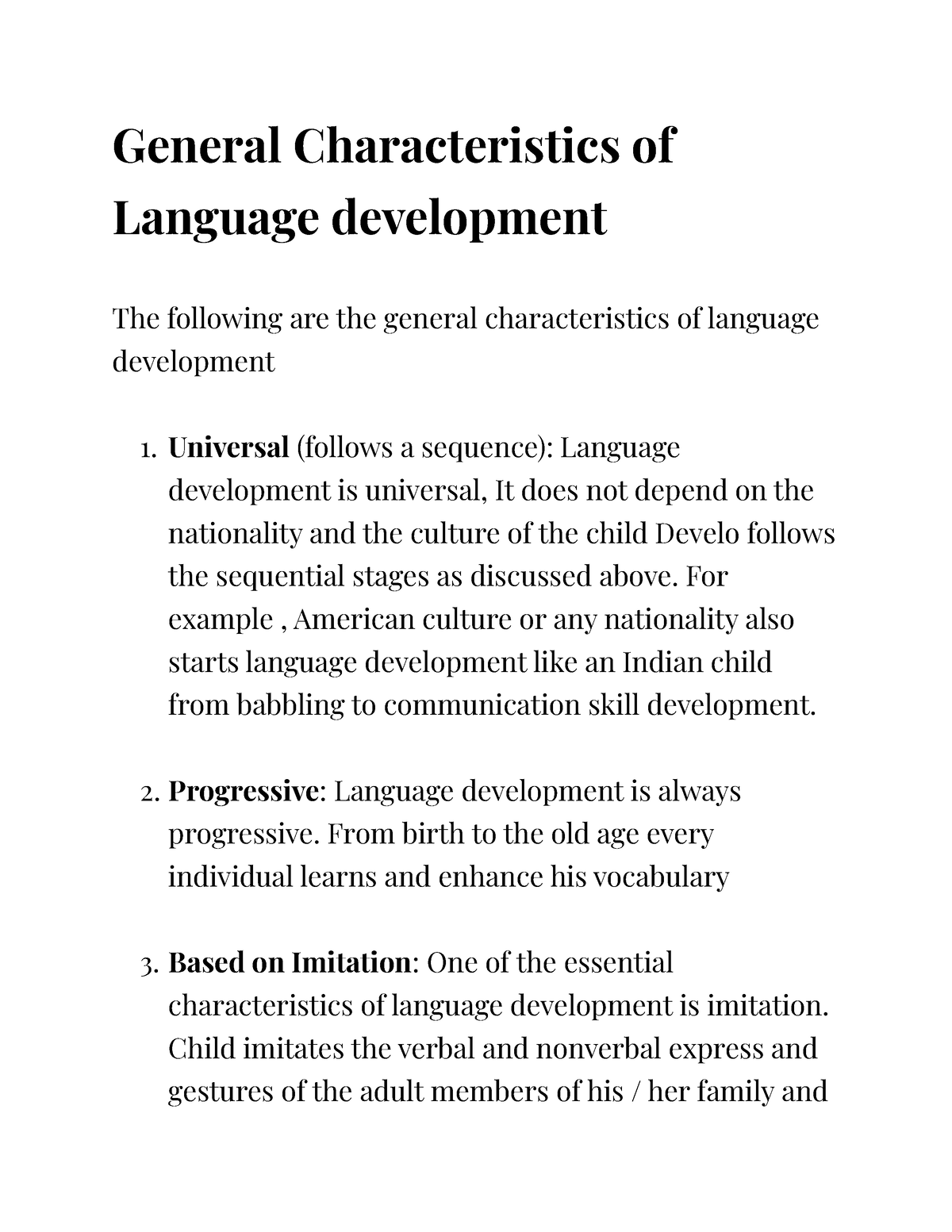 case study on language development