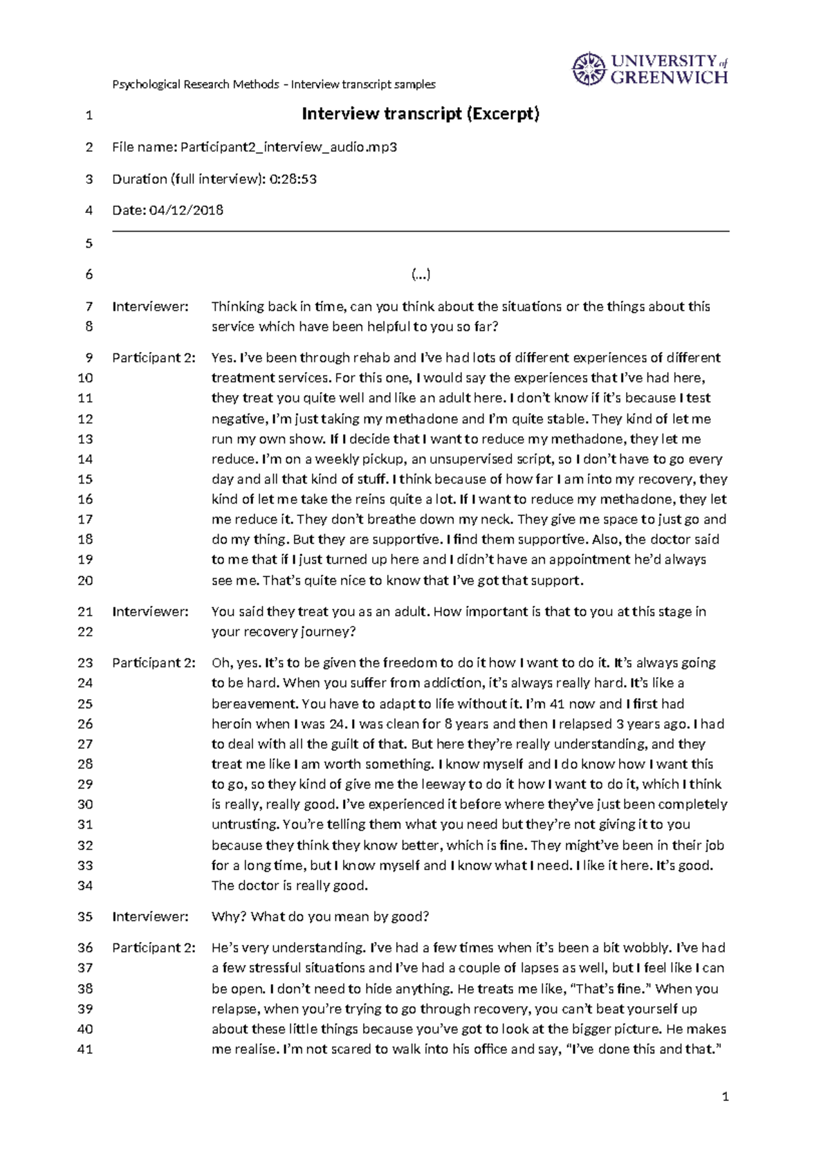 Participant 2-Interview Transcript - Psychological Research Methods ...