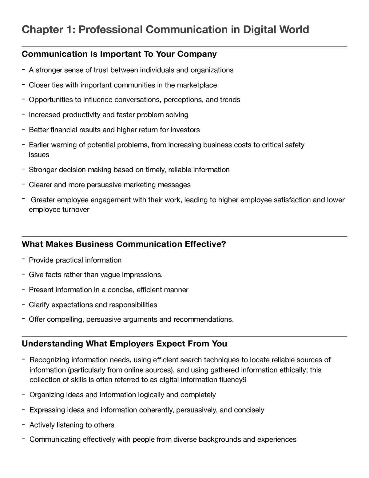 Bcomm - Chapter 1 - Summary Business Communication Today - Chapter 1 ...