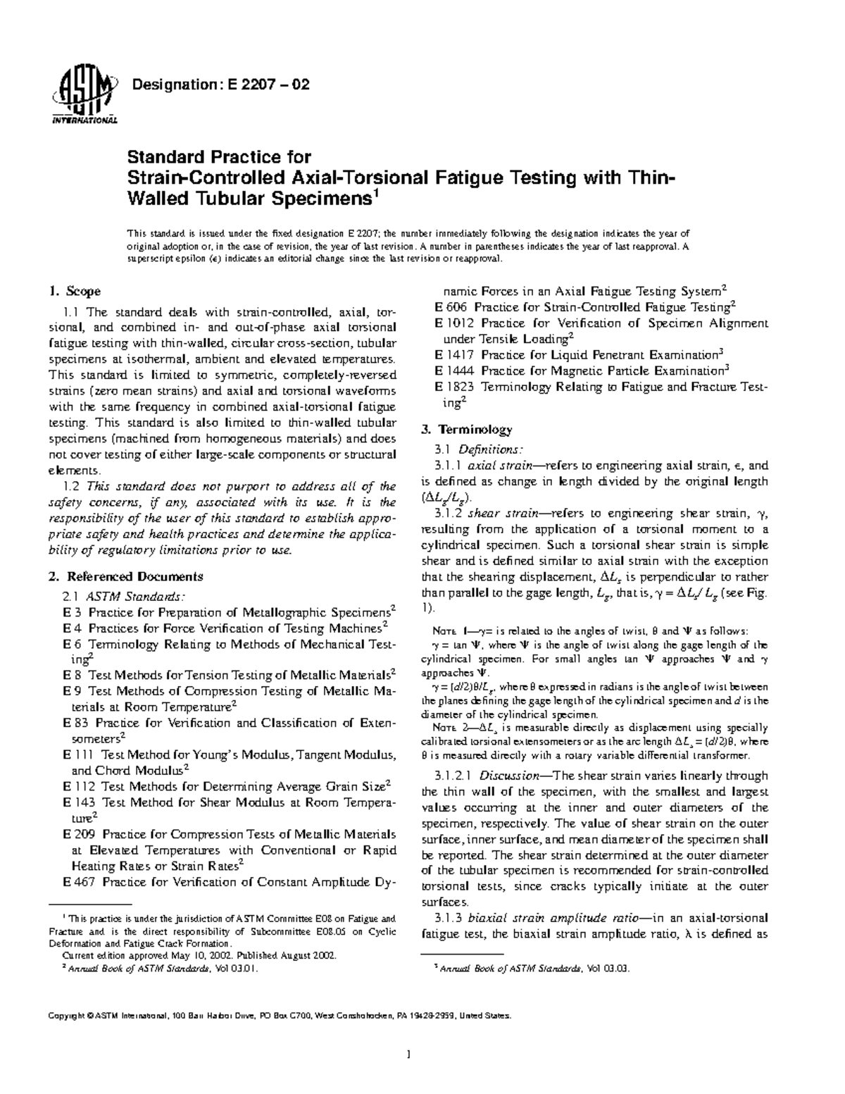 E 2207 - 02 Rtiymdc - Procedimento para norma E-2207 - Designation: E ...