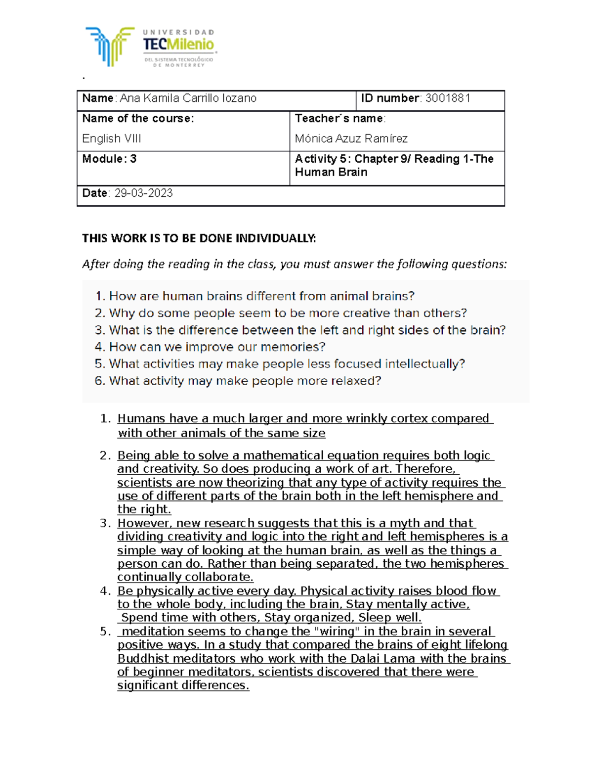 Copia de Activity+5-Chapter+9-+Reading+1-The+Human+Brain - . Name: Ana ...