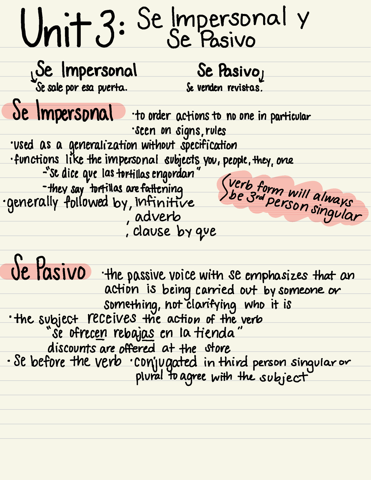 impersonal-and-passive-notes-unit3-se-impersonal-se-pasivo-se