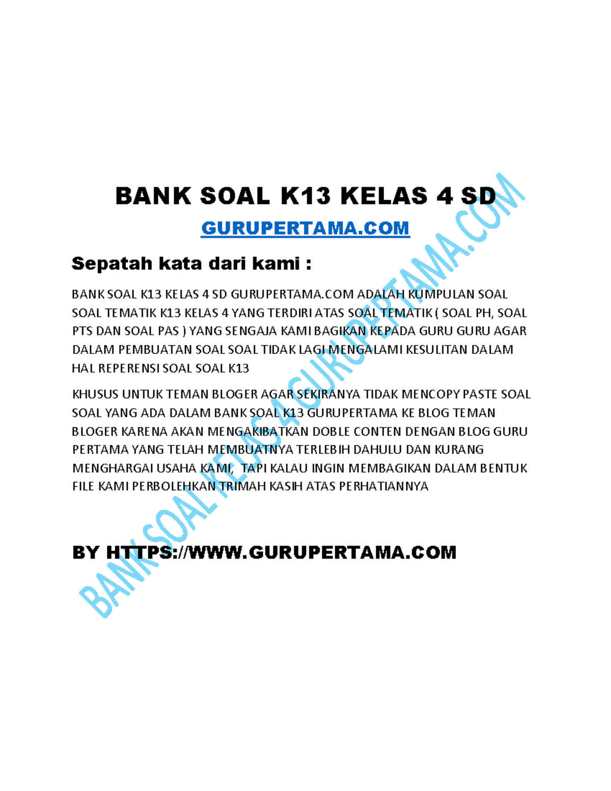 Bank Soal K13 Kelas 4 Semester 2: Panduan Lengkap