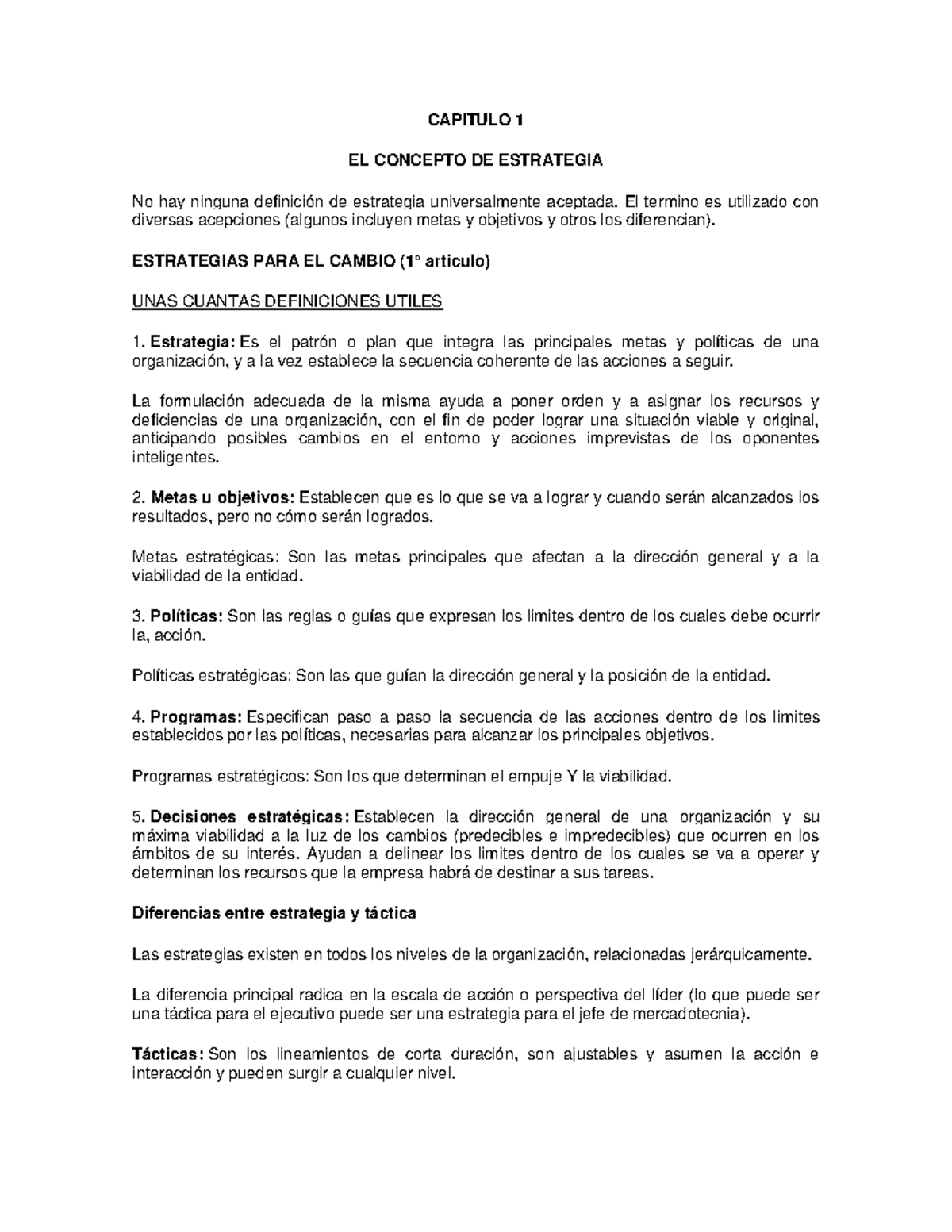 El Proceso Estrategico Mintzberg Y Quinn Libro - CAPITULO 1 EL CONCEPTO ...