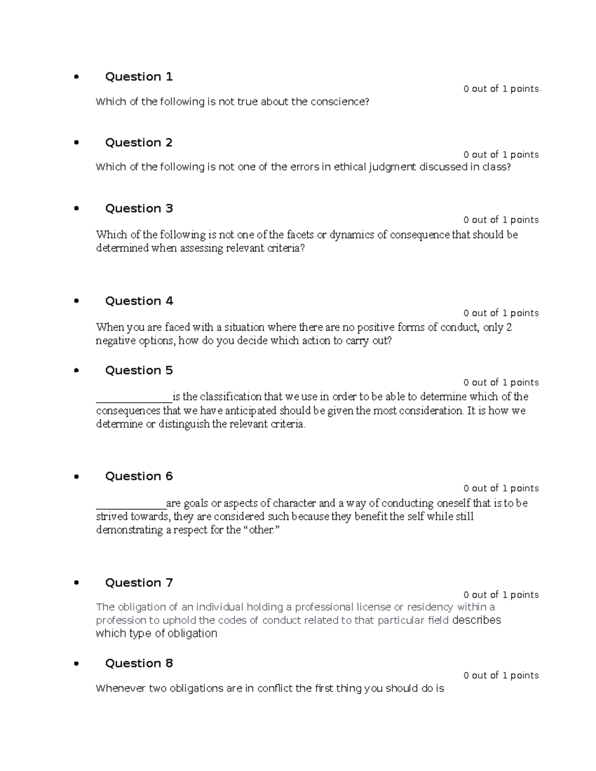Final quiz questions - Question 1 0 out of 1 points Which of the ...
