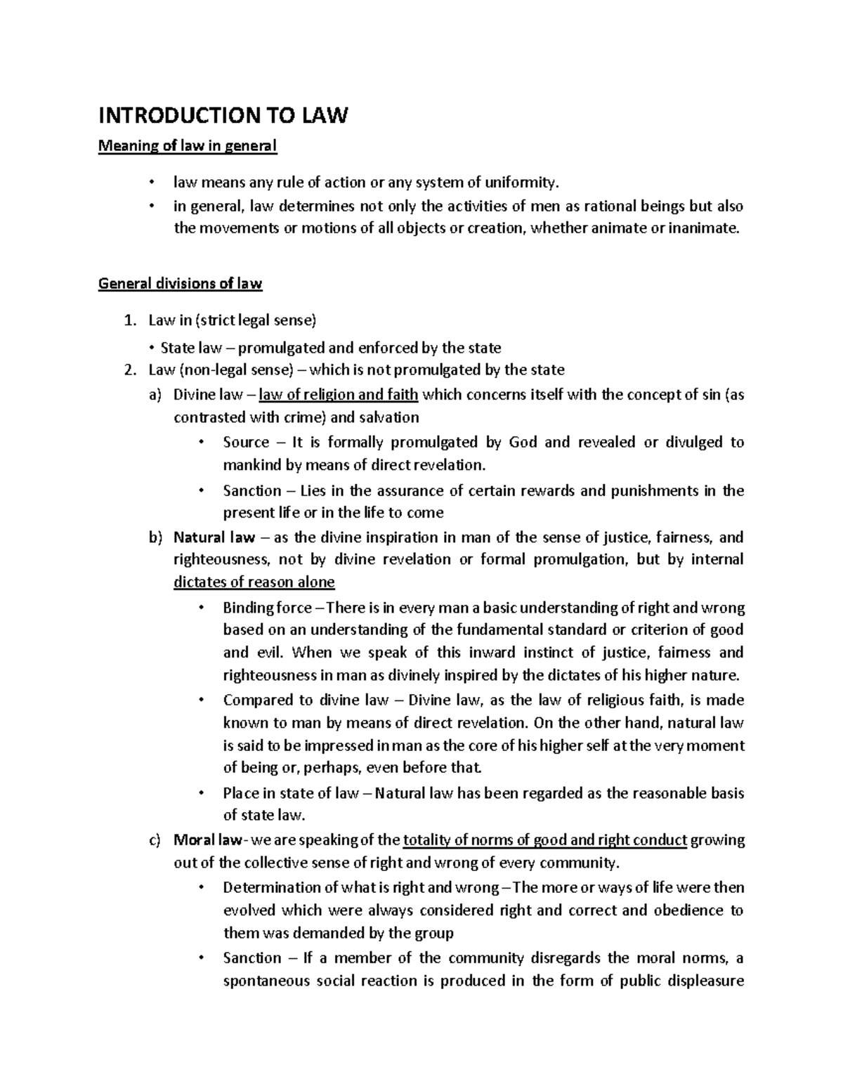 Obligations And Contract Art INTRODUCTION TO LAW Meaning Of Law In 