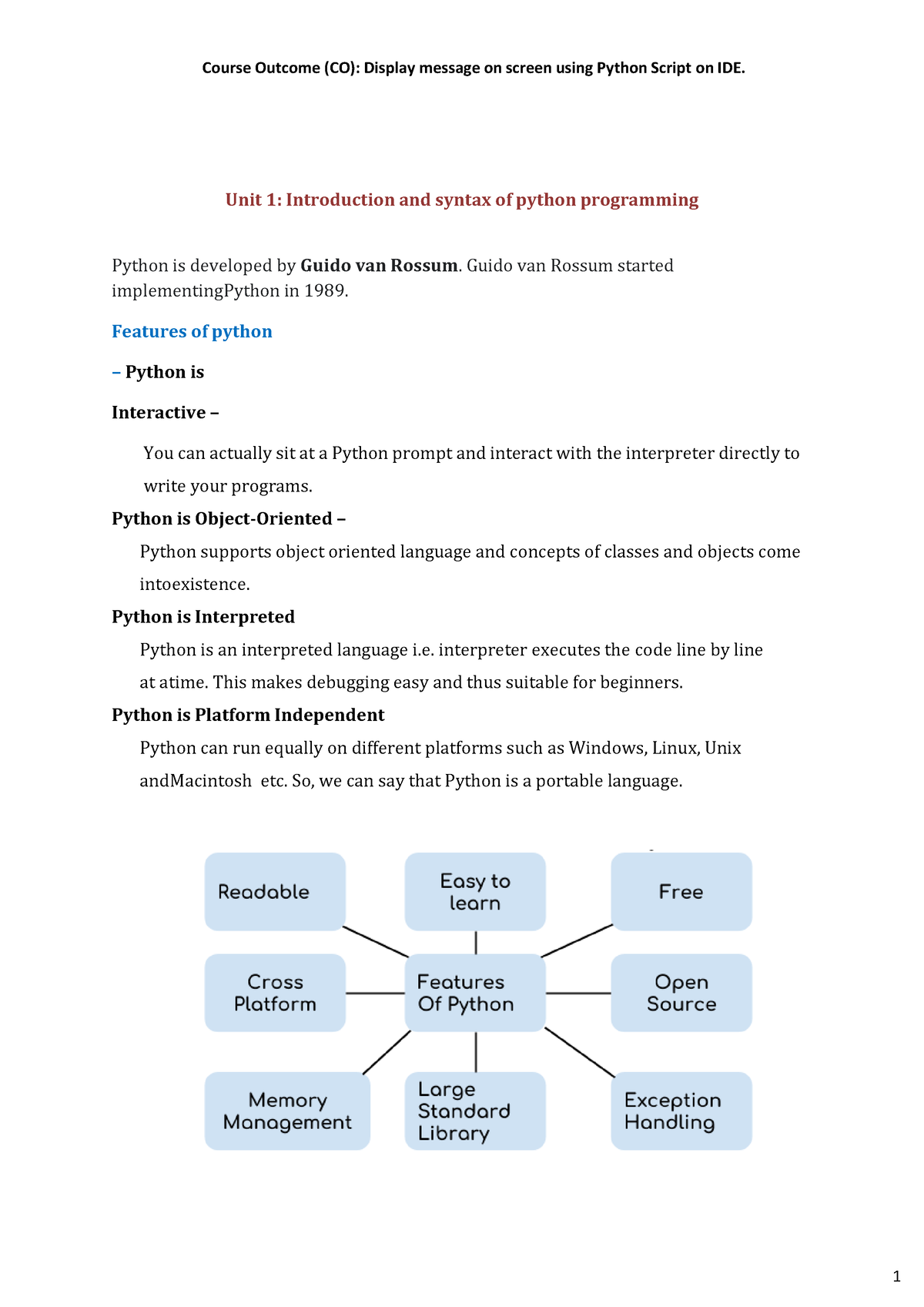 22616 PWP Notes(Chapter Wise) - Course Outcome (CO): Display Message On ...