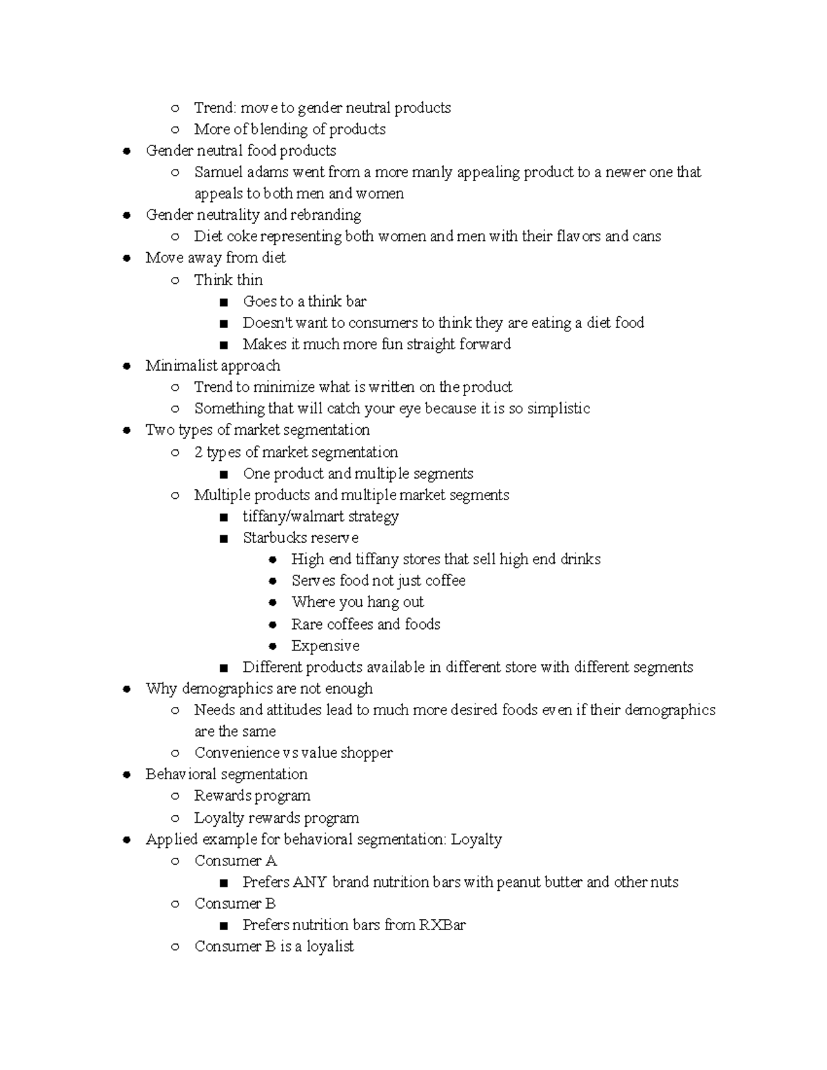AGB 301 3038 Lecture notes Food and Fiber Marketing AGB 301. Trend move to gender neutral