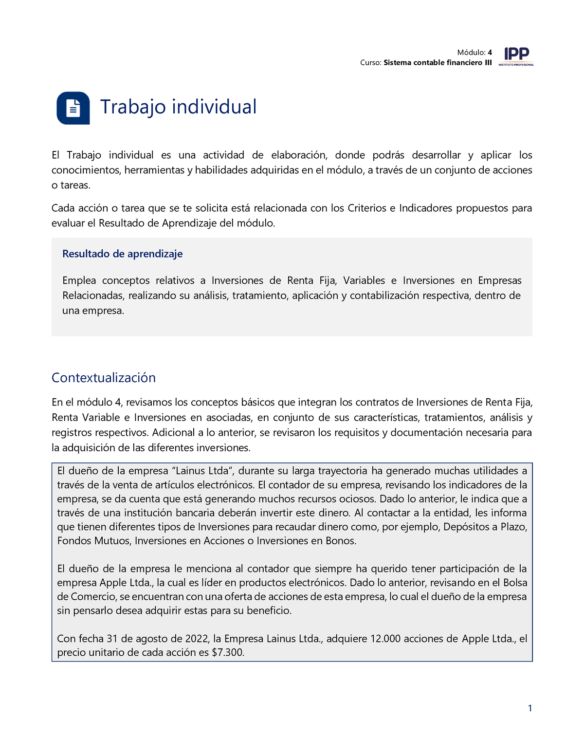 M4 TI Sistema Contable Financiero III - Curso: Sistema Contable ...